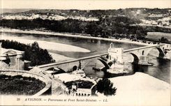 Avignon CPA Panorama and bridge Saint Benezet