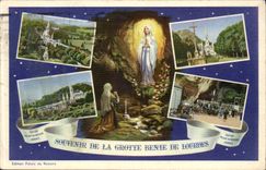CPA Souvenir of the cave blessed of Lourdes