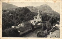 Lourdes CPA Basilica and the gave