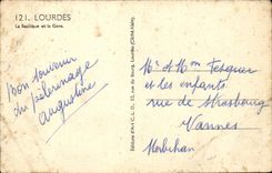 Lourdes CPA Basilica and the gave