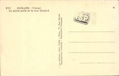 Avallon - the small door and the Gaujard tower - CPA