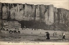 Treport - the Beach and the Cliff - CPA