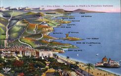 Nice - Panorama of Nice at the border Italian - CPA