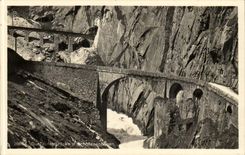 Switzerland - Schweiz - Die Teufelsbruecke und Schoeffenenbahn - CPA