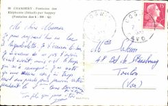 Chambery CPA Elephants Fountain by Sappey