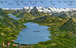 Suisse CPA Thun mit Berner Oberland 