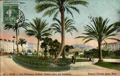Nice - Gardens of the Palm trees and the Casino - CPA