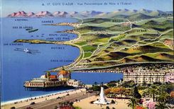 Nice - Panoramic View of Nice to Esterel - CPA