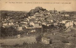 Le Puy - Vue Generale et facade de la Cathedrale vue cote Ouest - CPA 