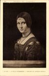 Leonard de Vinci CPA Le balle ferronniere Portrait of Lucrezia Crivelli