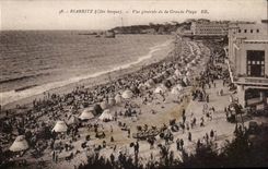 Biarritz CPA Vue generale de la grande plage 