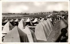 Sande von olonne CPA der Strand gesehen vom roten Scheinwerfer (Leuchtturm)