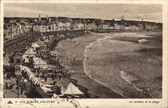 Sands of olonne CPA the embankment and the beach