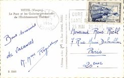 Vittel CPA der Park und die Galeriewege der hydropathischen Einrichtung