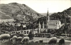 Lourdes CPA the basilica and the peak of the Day