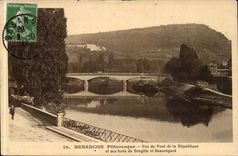 Besancon les Bains CPA Seen of the bridge of the Republic and the forts of Bregille and Beauregard
