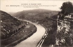 Besancon les Bains CPA Valley of Doubs in picturesque Malate road moving towards Morteau and Switzerland