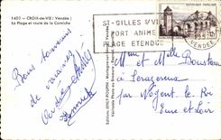 Croix de Vie CPA der Strand und die Strasse des Gesimses