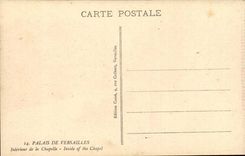 Palate of Versailles - Interior of the Vault - CPA