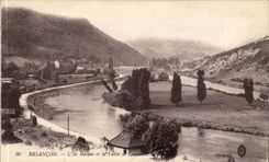 Besancon CPA the island Malpas and the valley