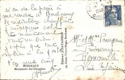 Bordeaux - Monument of the Of Gironde ones - CPA