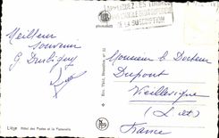 Belgium - Belgien - Liege - Footbridge CPA and Post office building