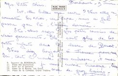 Bordeaux MODERN CARD Place of the Quincunxes Bridge on the Garonne places Stock Exchange the Place quays Comedy Large Theater