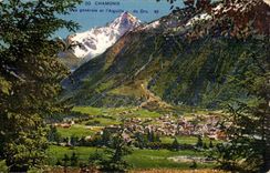 Chamonix - Vue Generale et l'Aiguille du Dru - CPA 