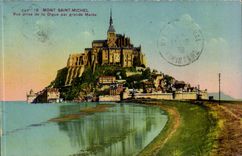Mont Saint Michel - Seen from of the Dam by Spring tide - the CPA