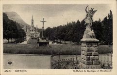 Lourdes - St Michel - the Basilica and the Esplanade - CPA