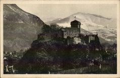 Lourdes - Castle Fort and Mountains - CPA