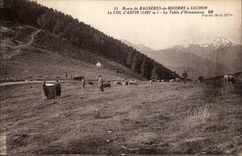 Bagneres de Bigorre CPA the collar of Aspin the table of orientation