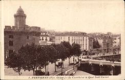 Perpignan CPA Le CAstillet et le quai sAdi CArnot