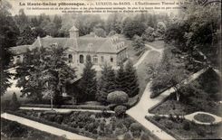 Luxeuil les Bains CPA hydropathic establishment and the park