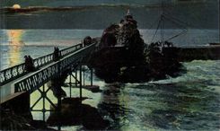 Biarritz CPA Le rocher de la Vierge et la passerelle