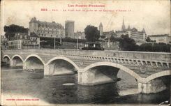 Pau CPA the bridge on Gave and the chaetau Henri IV