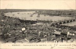 Bordeaux CPA Panorama taken of the Tower St Michel
