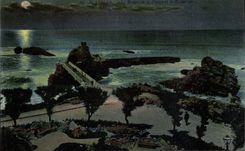Biarritz CPA Le rocher de la Vierge et la roche perce
