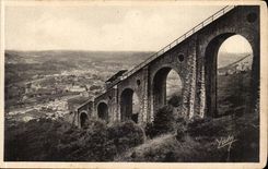 Lourdes Funicular CPA of the Peak of Jer the viaduct