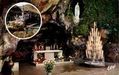 Lourdes MODERN CARD the miraculous cave
