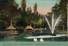 La Rochelle CPA Parc Charruyer kippt Schwane und den Strahl des Wassers