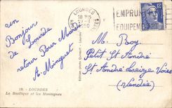 Lourdes CPA the basilica and mountains