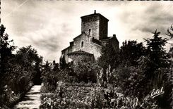 Kirche von Germigny des nahen CPA Apse des Gartens vom Presbyterium