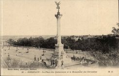 Bordeaux CPA the place of the Quincunxes and the monument of the Of Gironde ones