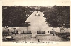 Montpellier - Le Peyrou pris de l'Arc de Triomphe - CPA 