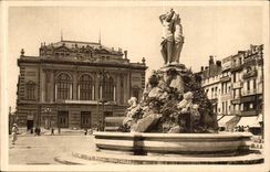 Montpellier - Le Theatre et la Fontaine des 3 Grace - CPA 