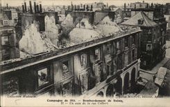 Reims - Partner von 1914 - Bombardierung von Reims - eine Ecke der Strasse Colbert - CPA