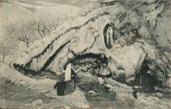 February 11th 1858 the Blessed Virgin apparati for the first time has Bernadette - CPA