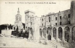 Avignon CPA palate of the popes and the cathedral