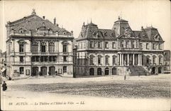 Autun CPA the theater and the town hall